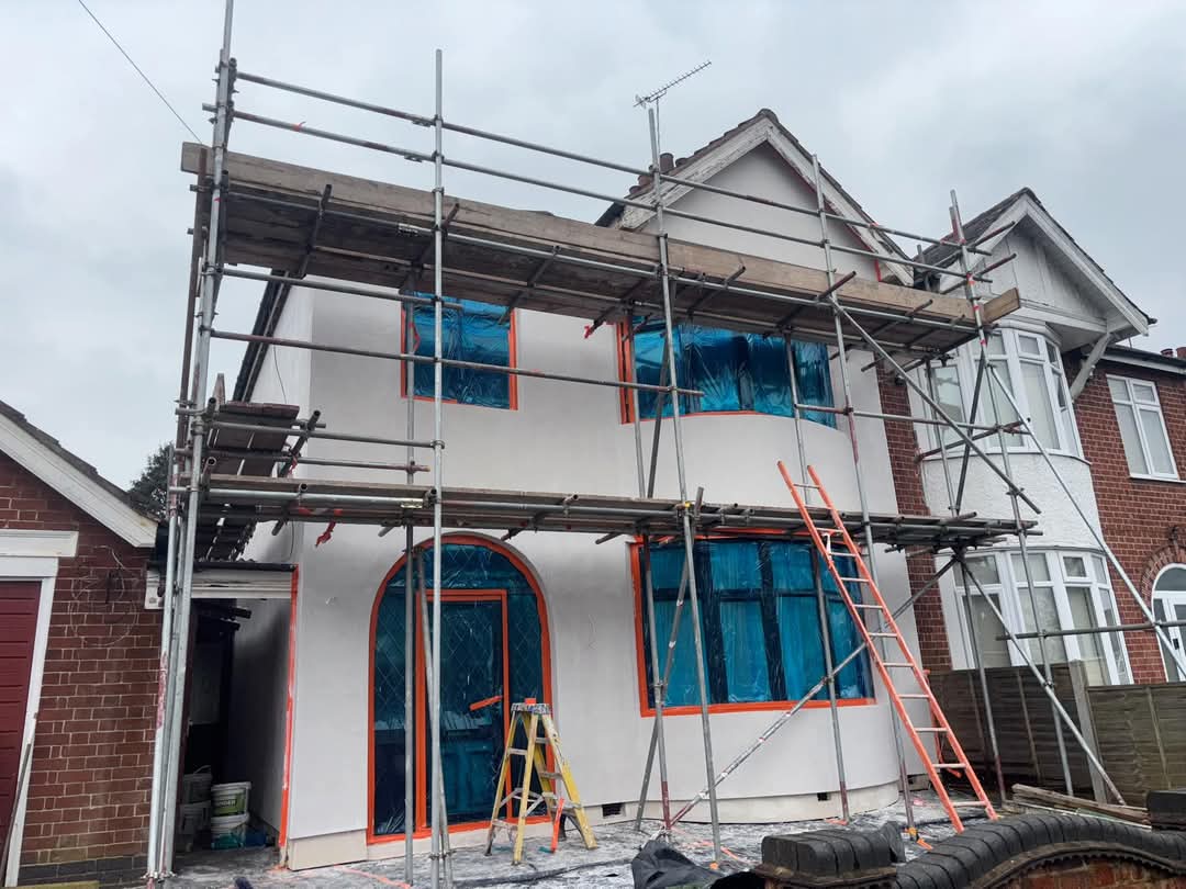 Silicone render finish on semi-detached home in Enfield, North London