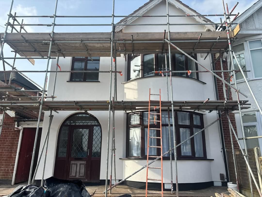 Silicone render finish on semi-detached home in Enfield, North London