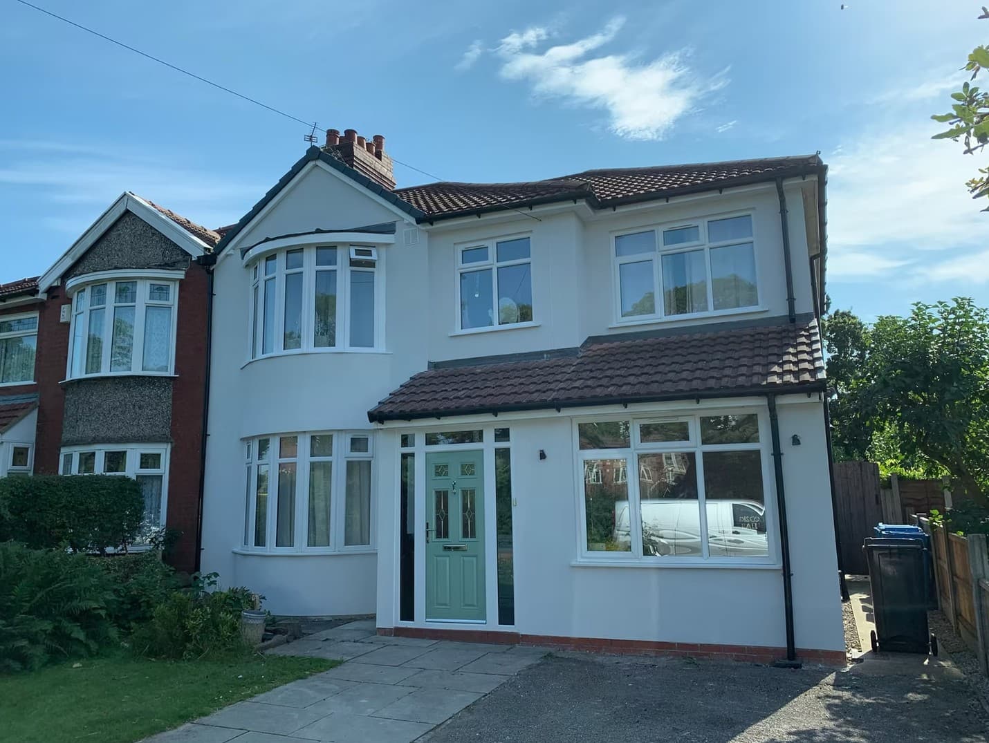 Silicone render finish on semi-detached home in Enfield, North London