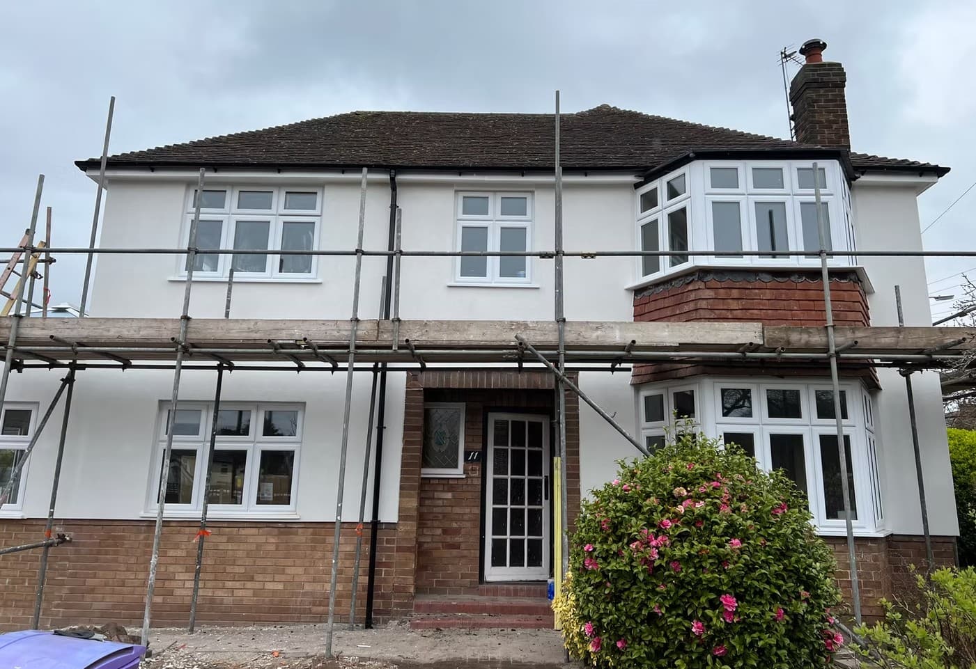 Silicone render finish on semi-detached home in Enfield, North London